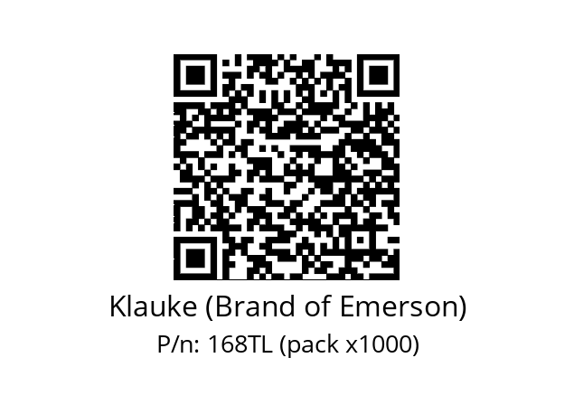   Klauke (Brand of Emerson) 168TL (pack x1000)