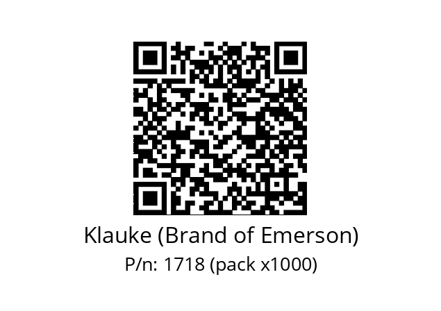   Klauke (Brand of Emerson) 1718 (pack x1000)