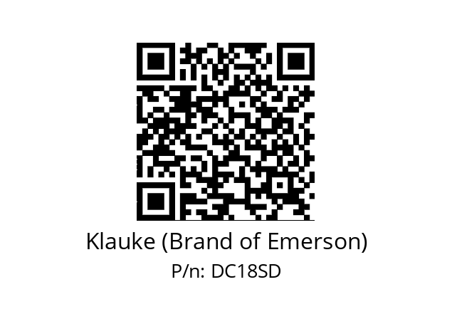   Klauke (Brand of Emerson) DC18SD