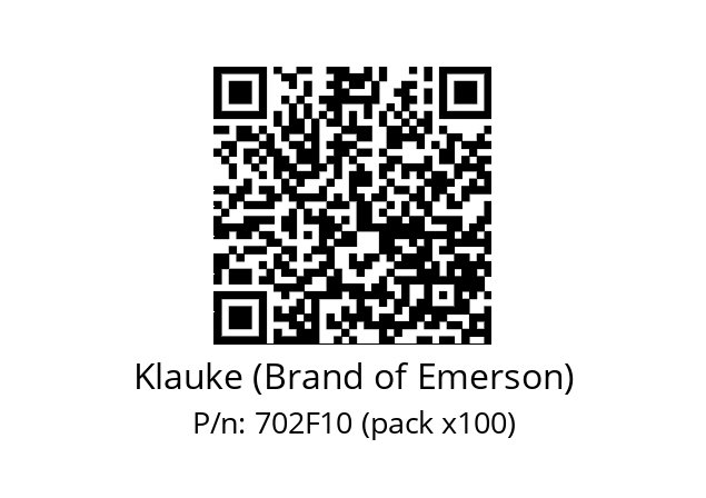   Klauke (Brand of Emerson) 702F10 (pack x100)