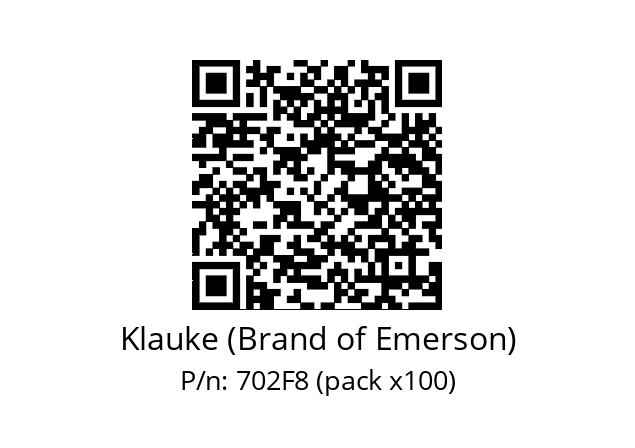   Klauke (Brand of Emerson) 702F8 (pack x100)