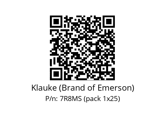   Klauke (Brand of Emerson) 7R8MS (pack 1x25)