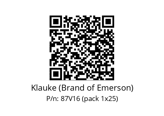   Klauke (Brand of Emerson) 87V16 (pack 1x25)