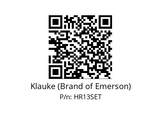   Klauke (Brand of Emerson) HR13SET