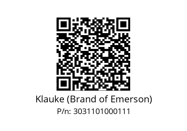   Klauke (Brand of Emerson) 3031101000111