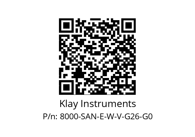   Klay Instruments 8000-SAN-E-W-V-G26-G0