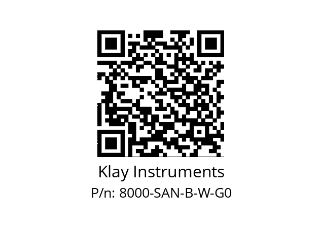   Klay Instruments 8000-SAN-B-W-G0