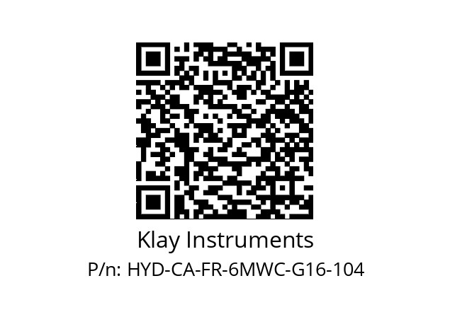   Klay Instruments HYD-CA-FR-6MWC-G16-104