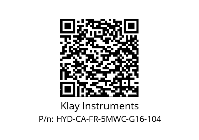   Klay Instruments HYD-CA-FR-5MWC-G16-104