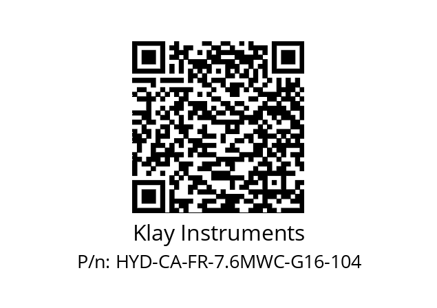   Klay Instruments HYD-CA-FR-7.6MWC-G16-104