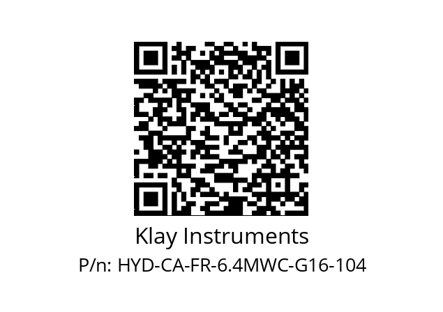   Klay Instruments HYD-CA-FR-6.4MWC-G16-104