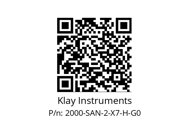   Klay Instruments 2000-SAN-2-X7-H-G0