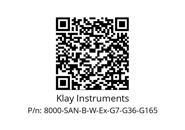   Klay Instruments 8000-SAN-B-W-Ex-G7-G36-G165