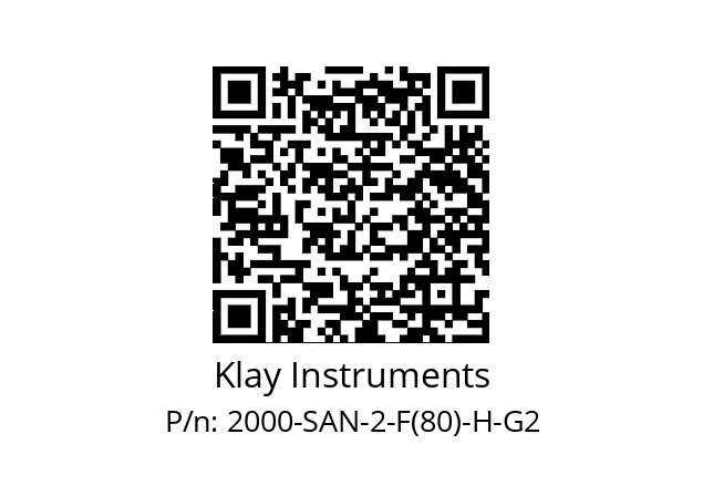   Klay Instruments 2000-SAN-2-F(80)-H-G2