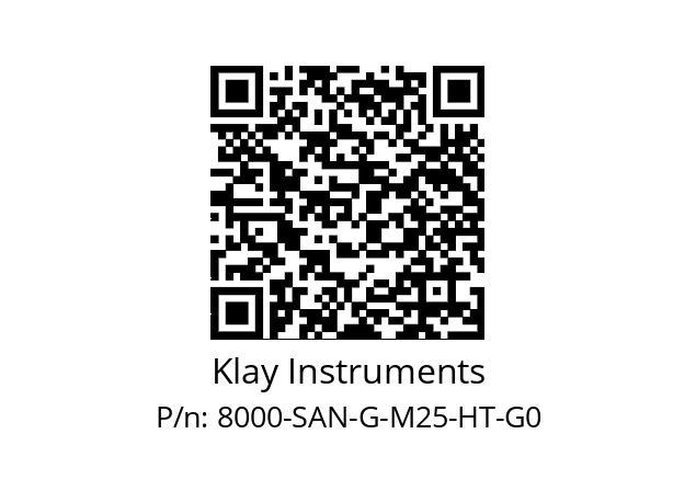   Klay Instruments 8000-SAN-G-M25-HT-G0