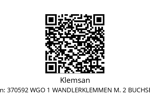   Klemsan 370592 WGO 1 WANDLERKLEMMEN M. 2 BUCHSEN