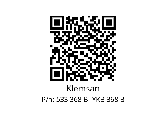   Klemsan 533 368 B -YKB 368 B