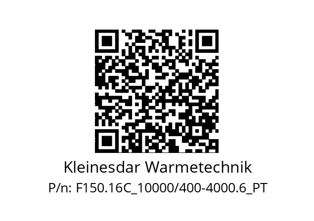   Kleinesdar Warmetechnik F150.16C_10000/400-4000.6_PT