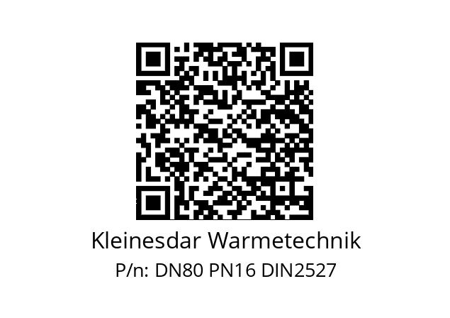   Kleinesdar Warmetechnik DN80 PN16 DIN2527