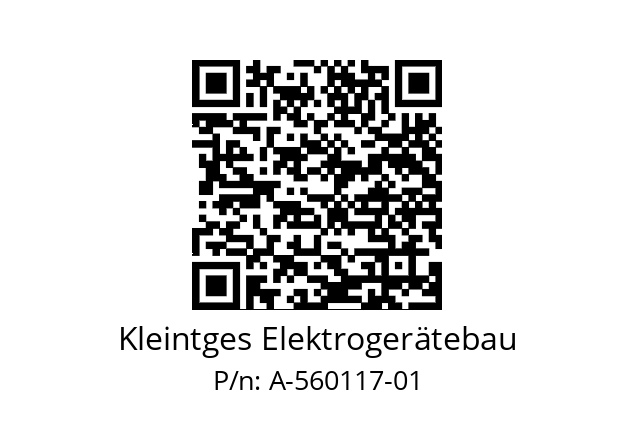   Kleintges Elektrogerätebau A-560117-01