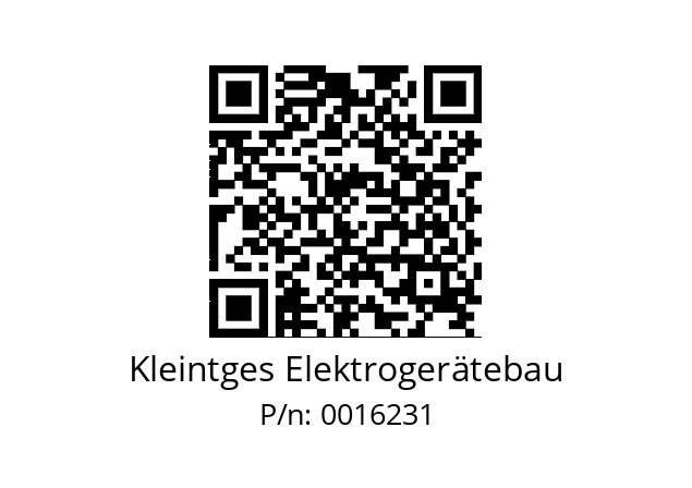   Kleintges Elektrogerätebau 0016231