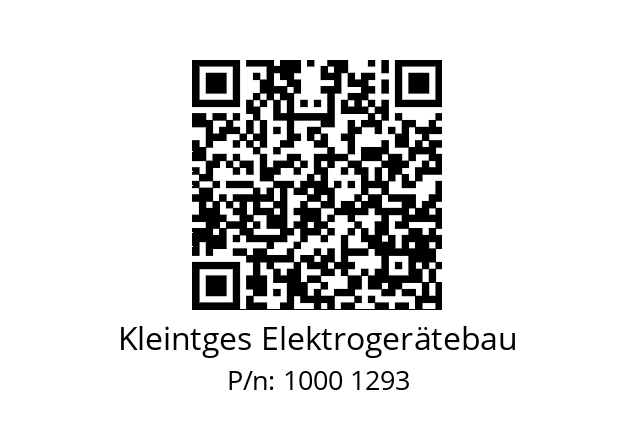   Kleintges Elektrogerätebau 1000 1293