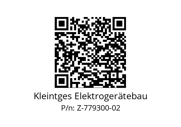   Kleintges Elektrogerätebau Z-779300-02