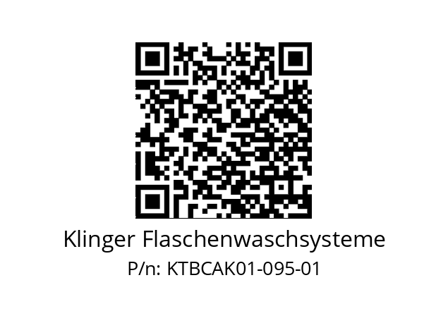   Klinger Flaschenwaschsysteme KTBCAK01-095-01