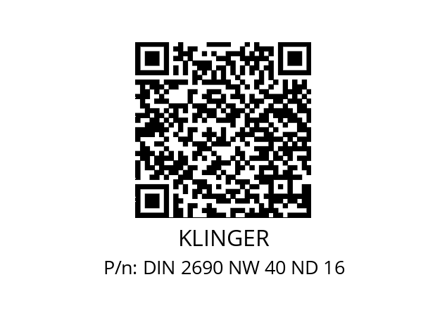   KLINGER DIN 2690 NW 40 ND 16