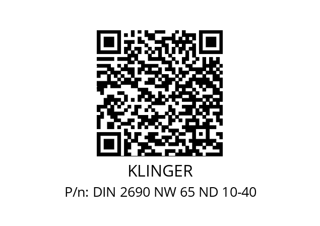   KLINGER DIN 2690 NW 65 ND 10-40