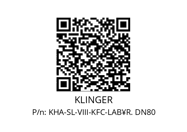   KLINGER KHA-SL-VIII-KFC-LAB¥R. DN80