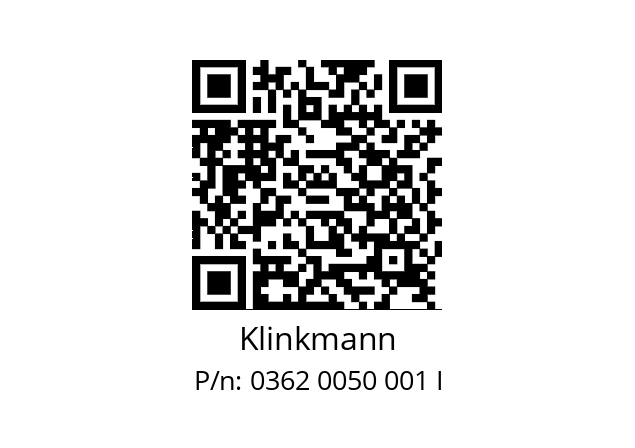   Klinkmann 0362 0050 001 I