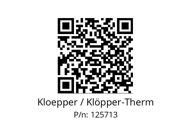   Kloepper / Klöpper-Therm 125713