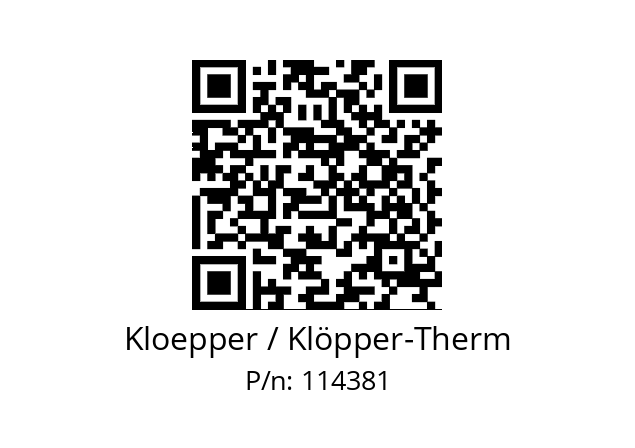   Kloepper / Klöpper-Therm 114381