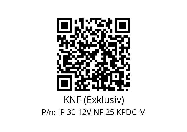   KNF (Exklusiv) IP 30 12V NF 25 KPDC-M