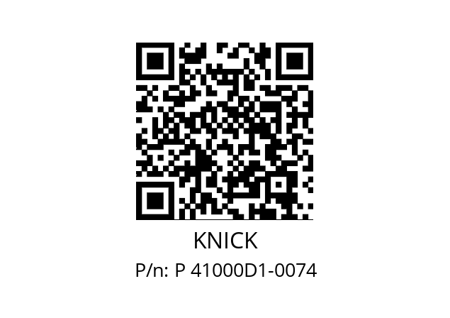   KNICK P 41000D1-0074