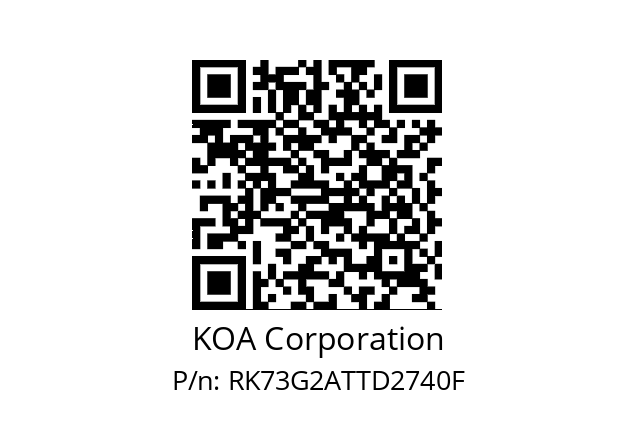   KOA Corporation RK73G2ATTD2740F