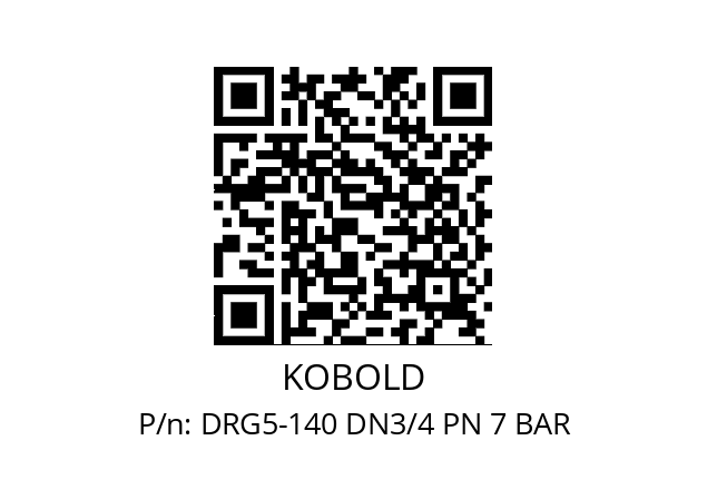   KOBOLD DRG5-140 DN3/4 PN 7 BAR