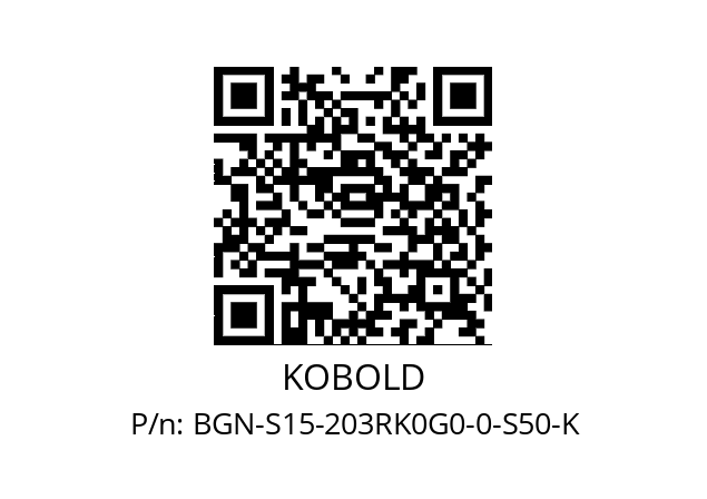   KOBOLD BGN-S15-203RK0G0-0-S50-K