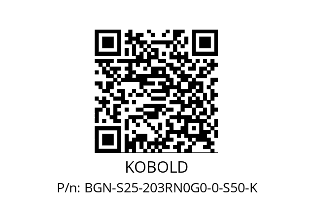   KOBOLD BGN-S25-203RN0G0-0-S50-K