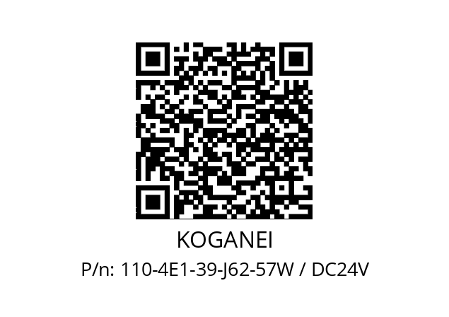  110-4E1-39-J62-57W / DC24V KOGANEI 110-4E1-39-J62-57W / DC24V