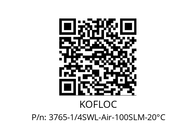   KOFLOC 3765-1/4SWL-Air-100SLM-20°C