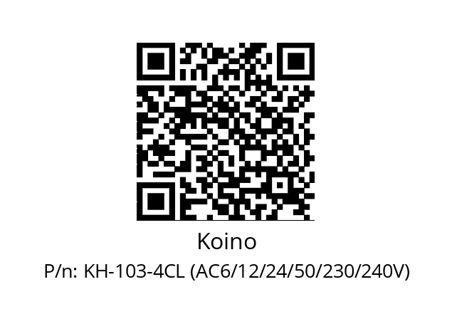   Koino KH-103-4CL (AC6/12/24/50/230/240V)