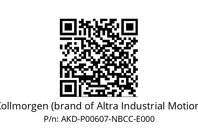   Kollmorgen (brand of Altra Industrial Motion) AKD-P00607-NBCC-E000