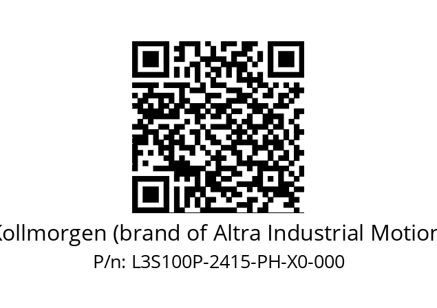   Kollmorgen (brand of Altra Industrial Motion) L3S100P-2415-PH-X0-000