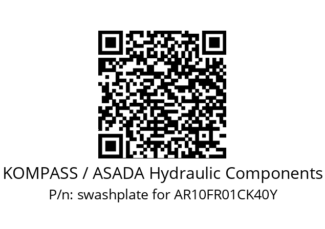   KOMPASS / ASADA Hydraulic Components swashplate for AR10FR01CK40Y