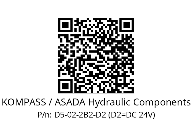   KOMPASS / ASADA Hydraulic Components D5-02-2B2-D2 (D2=DC 24V)