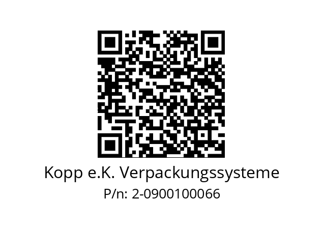   Kopp e.K. Verpackungssysteme 2-0900100066