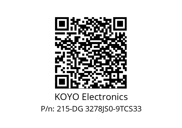   KOYO Electronics 215-DG 3278JS0-9TCS33