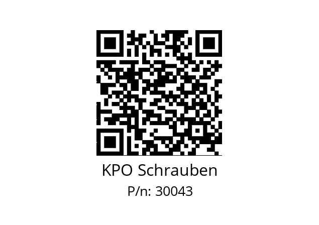   KPO Schrauben 30043